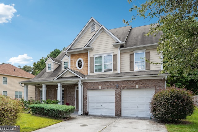 view of front of home with a garage