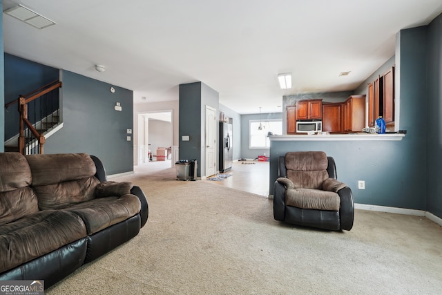 view of carpeted living room