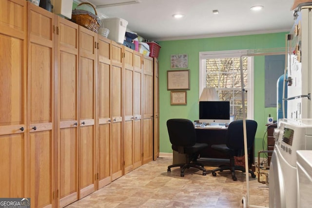 office featuring light tile patterned flooring