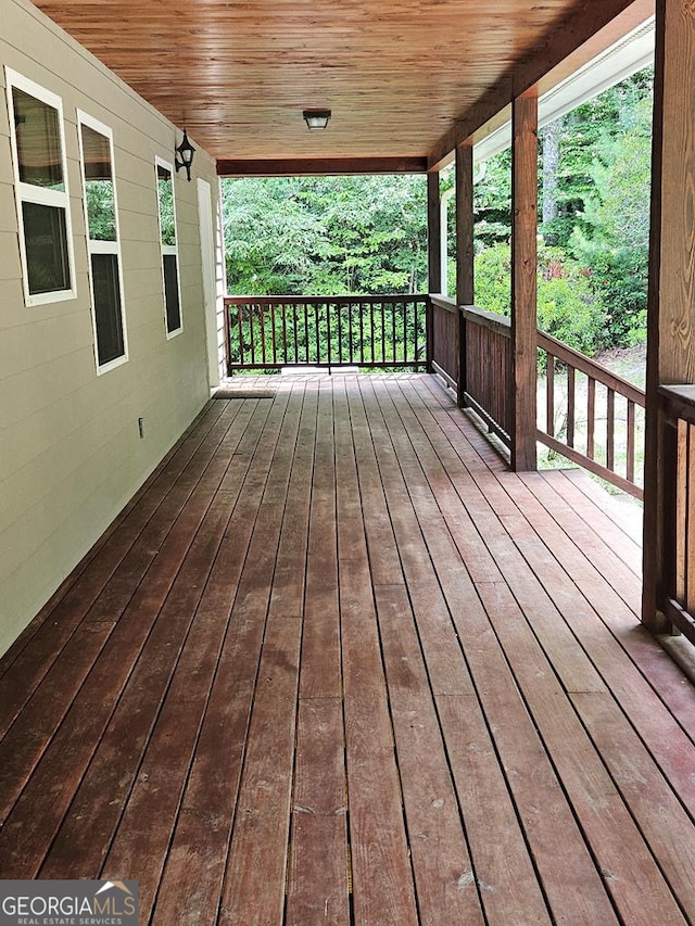 deck with covered porch