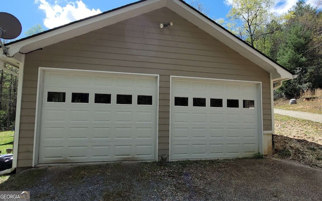 view of garage