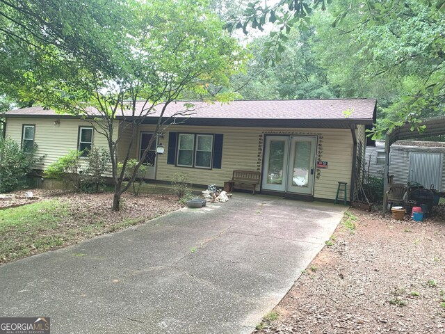 view of single story home