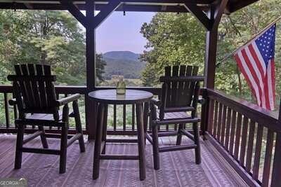 deck featuring a mountain view