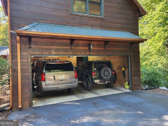 view of garage