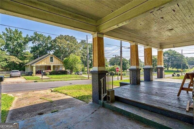 view of patio featuring covered porch