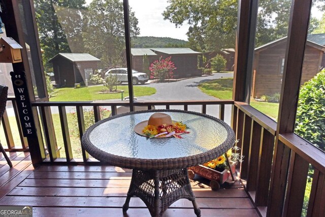 view of sunroom