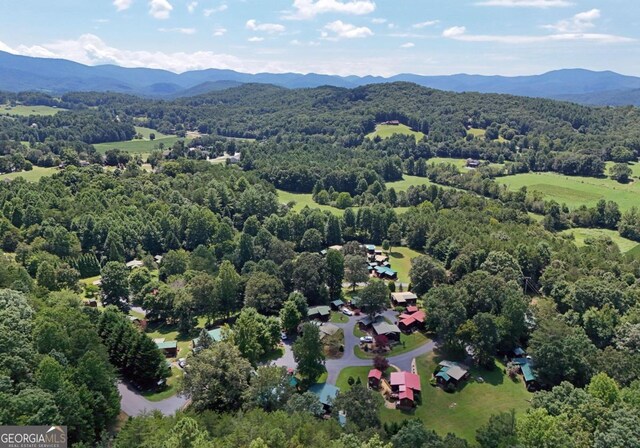 drone / aerial view with a mountain view