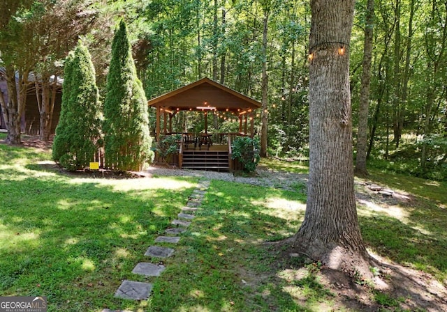 view of yard featuring a gazebo