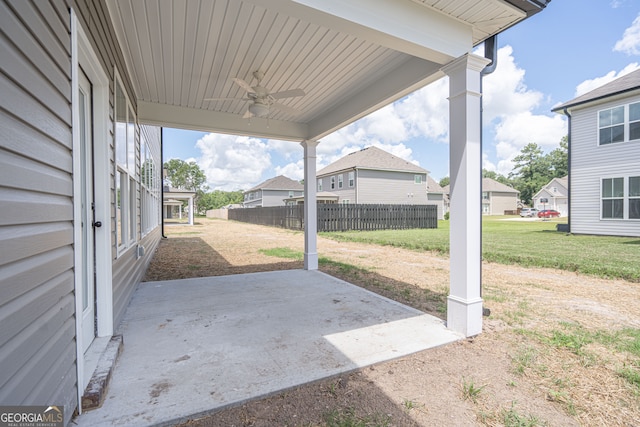 view of patio with ceiling fan