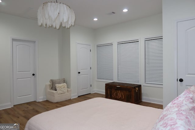 bedroom featuring hardwood / wood-style floors