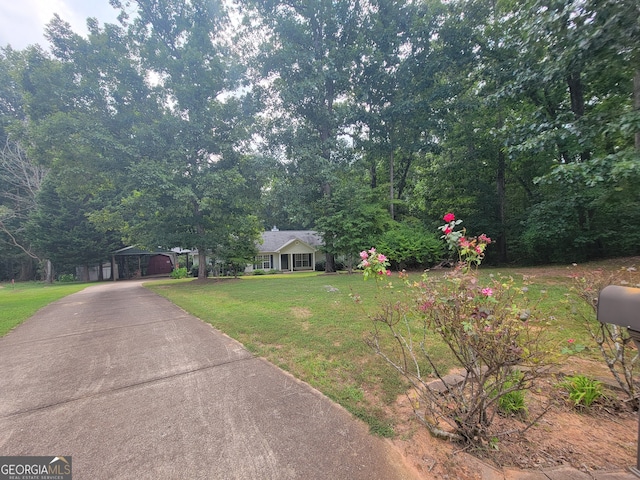 exterior space with a front lawn