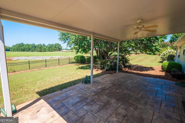 view of patio / terrace with ceiling fan