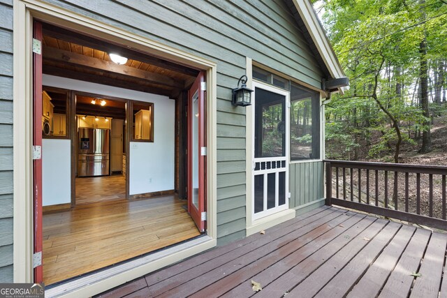 view of wooden deck