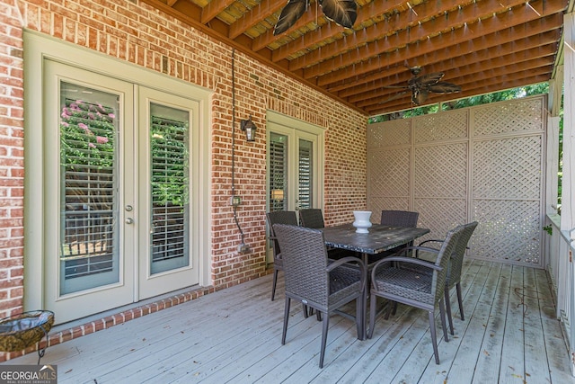 1829 Buckhead Valley Ln NE, Atlanta, GA 30324 - wooden terrace featuring french doors and outdoor dining area