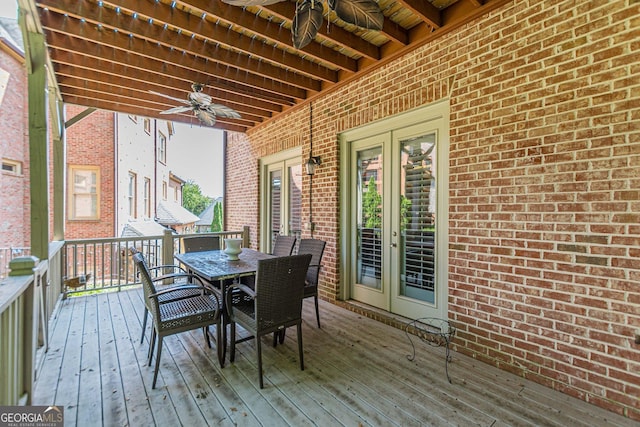 1829 Buckhead Valley Ln NE, Atlanta, GA 30324 - wooden deck featuring outdoor dining area and ceiling fan