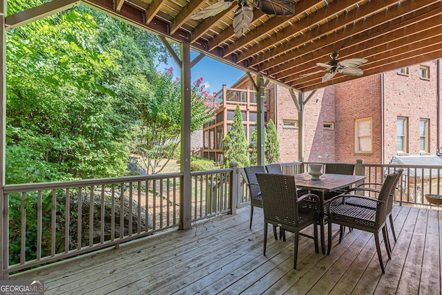 1829 Buckhead Valley Ln NE, Atlanta, GA 30324 - deck with ceiling fan and outdoor dining space