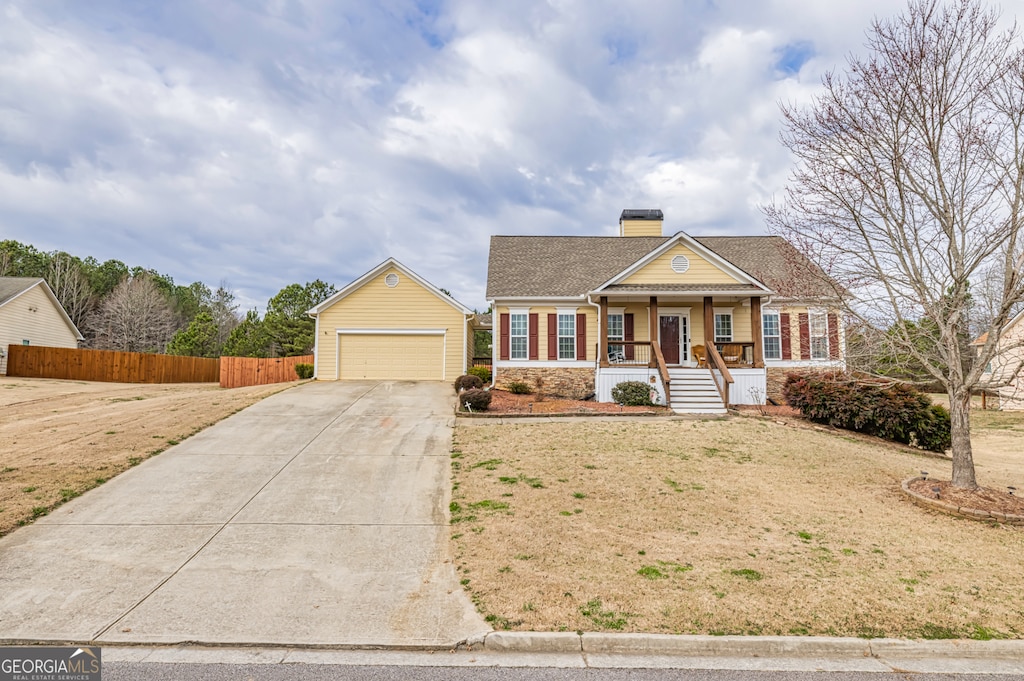 view of front of home with covered porch