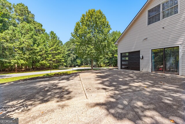 exterior space featuring a garage