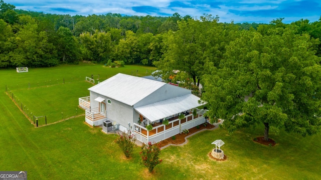 bird's eye view with a forest view