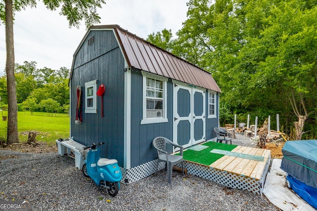 view of shed