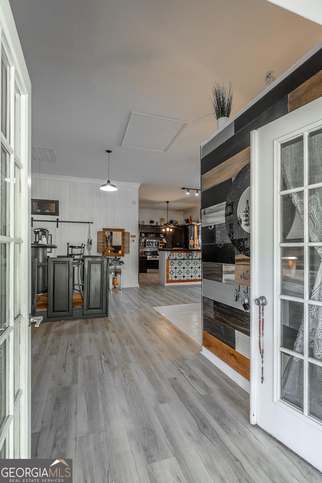 interior space featuring wood finished floors