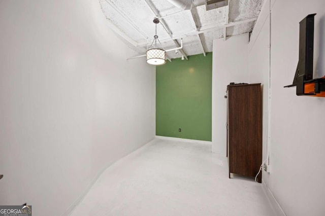 interior space featuring concrete floors