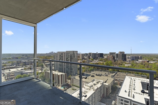 balcony featuring a city view