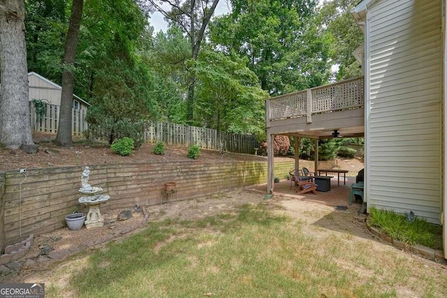 view of yard with a patio