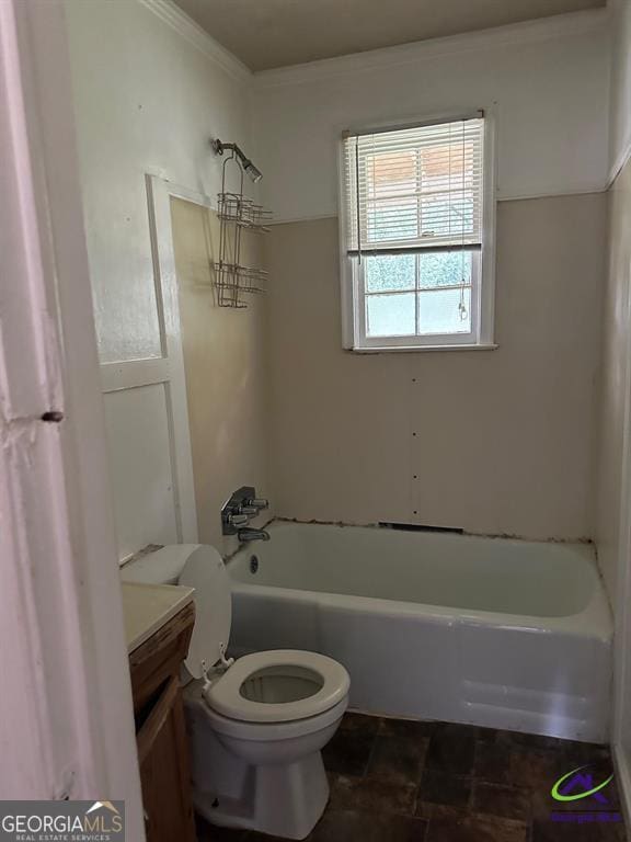 full bathroom with tile patterned flooring, toilet, tub / shower combination, and vanity