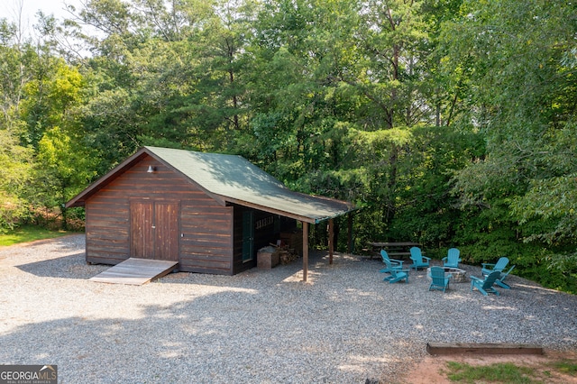 view of garage