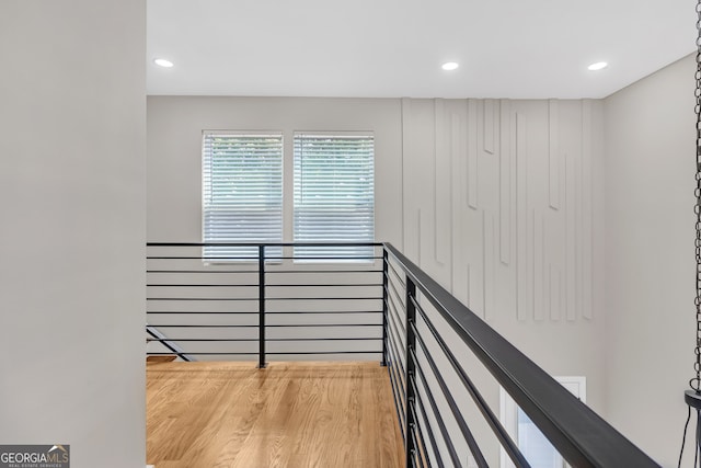 hallway featuring light wood-type flooring