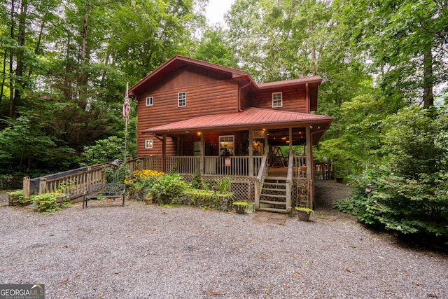 view of front of house with covered porch