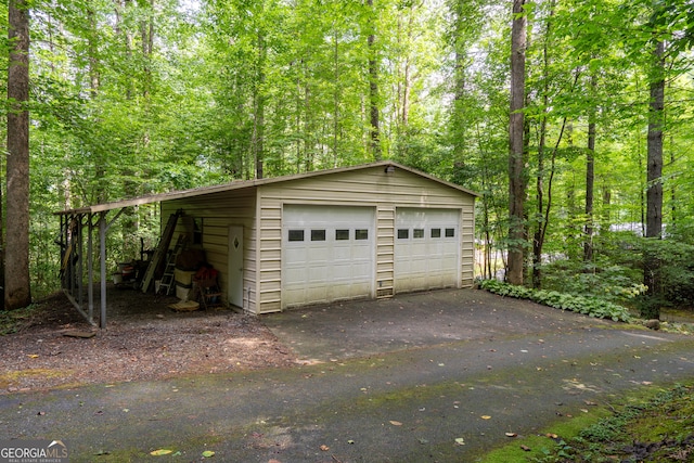 view of garage