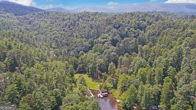 aerial view featuring a mountain view