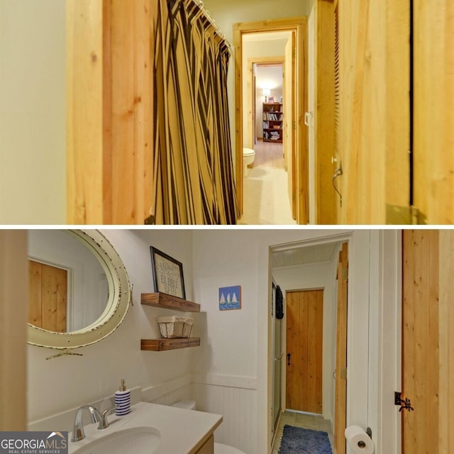 bathroom featuring toilet and vanity