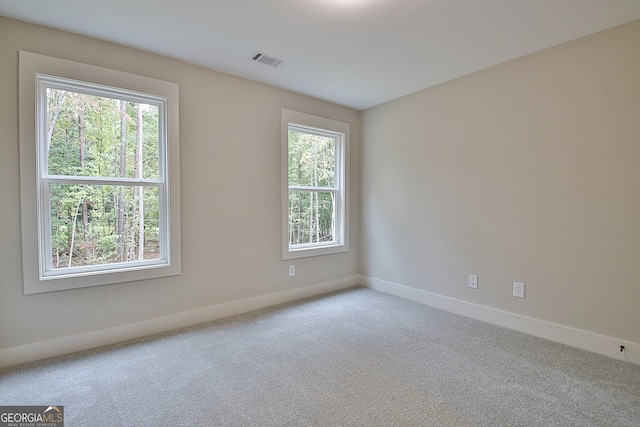 carpeted empty room featuring plenty of natural light