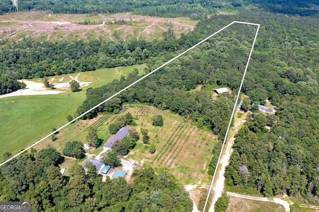 bird's eye view with a rural view