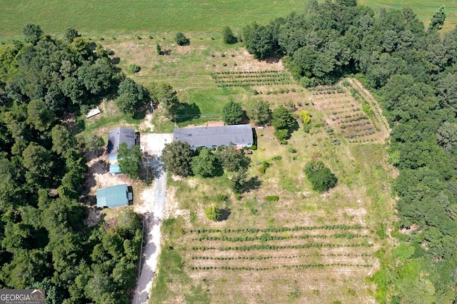 aerial view with a rural view