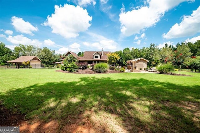 view of yard featuring fence