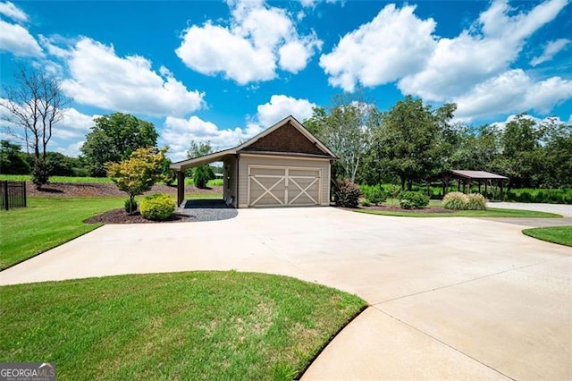 exterior space featuring a lawn