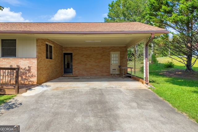 view of patio / terrace with a carport