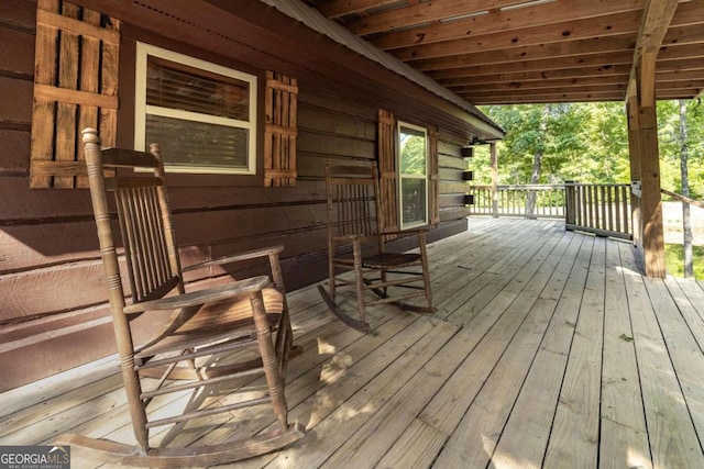 view of wooden deck