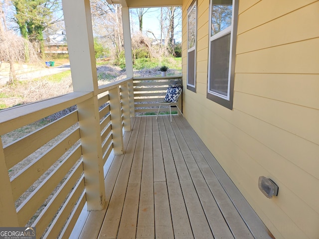 wooden deck with a porch