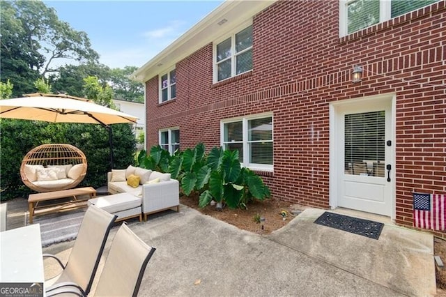 view of patio / terrace featuring an outdoor living space