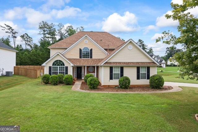 front facade with a front lawn