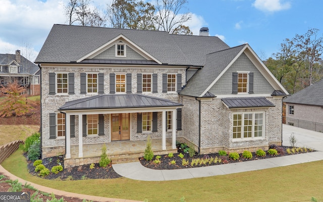 view of front facade featuring covered porch