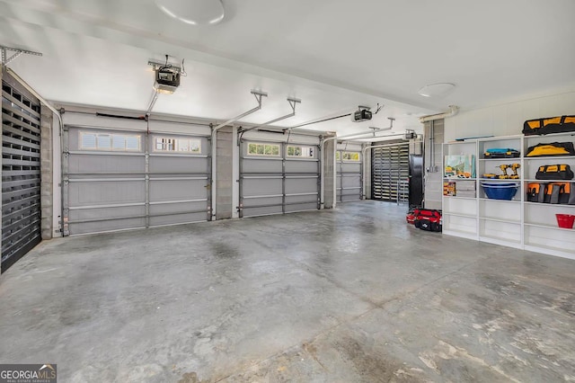 garage featuring a garage door opener