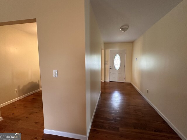 entryway featuring dark hardwood / wood-style flooring