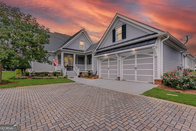 view of front of property with covered porch