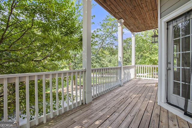 view of wooden deck